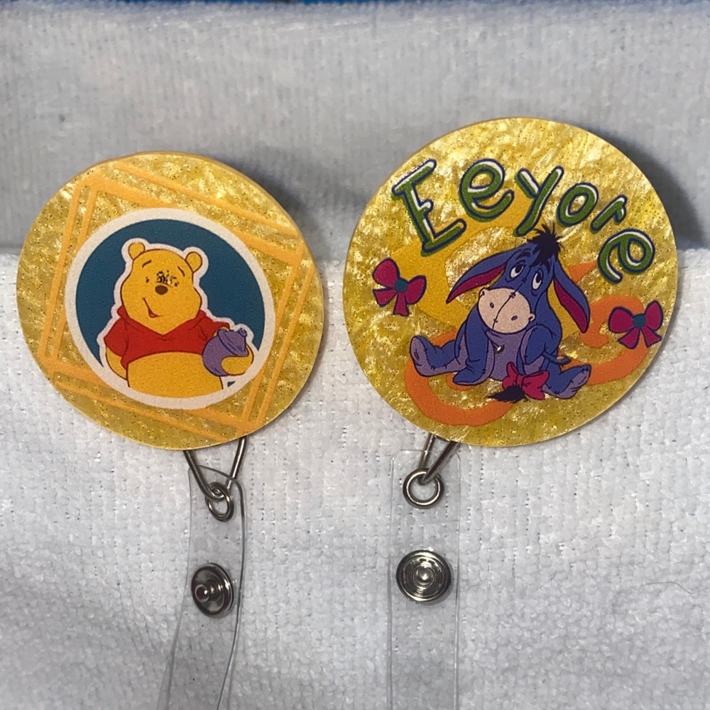 Winnie the Pooh and Eeyore Badge Reels